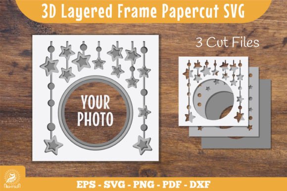 3D Layered Stars for Laser Cutting Shadow Boxes