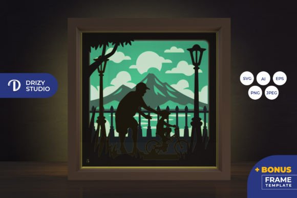 Bicycling with Dad 3D SVG Shadow Boxes Review