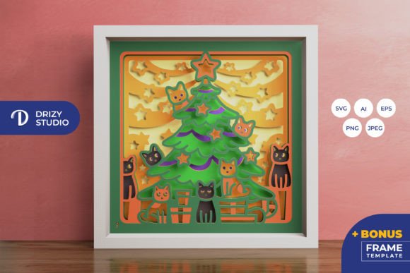 Cats on Christmas Tree 3D SVG Review