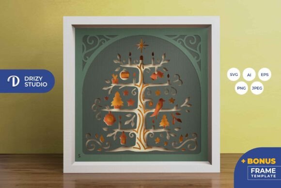 Christmas Pine Tree 3D SVG Shadow Boxes Review