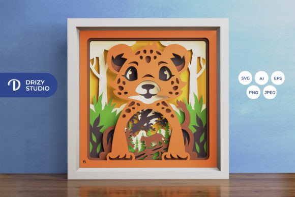 Cute Baby Leopard 3D Shadow Box: A Designer’s Review of This 3D SVG Asset
