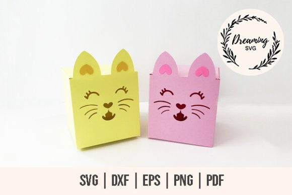 Cute Kitty Cat Box SVG: 3D SVG for Animals