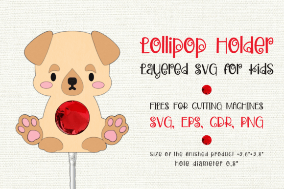 Labrador Puppy Lollipop Holder: 3D SVG Shapes