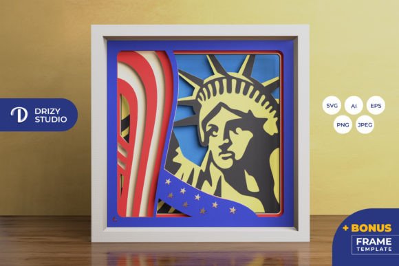 Liberty 3D SVG for Shadow Boxes