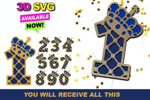 Little Prince Royal Blue 3D SVG Shapes