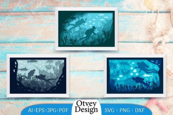 Scuba Diver 3D SVG Shadow Boxes Review