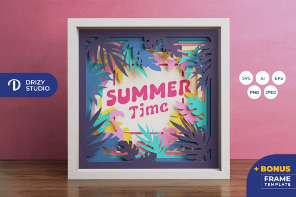 Summer Time 3D Shadow Box: 3D SVG Review