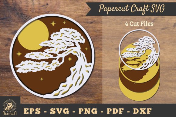 Tree 3D Papercut SVG for Shadow Boxes
