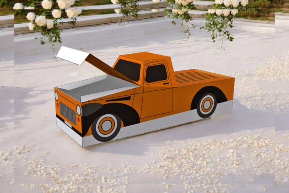 Vintage Pickup 3D SVG for Gift Boxes